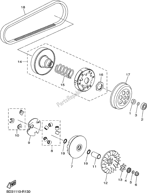 Wszystkie części do Sprz? G? O Yamaha YFM 90G 2020