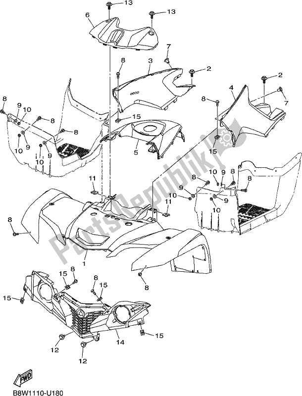 Wszystkie części do Przedni B? Otnik Yamaha YFM 90 GYX 2021