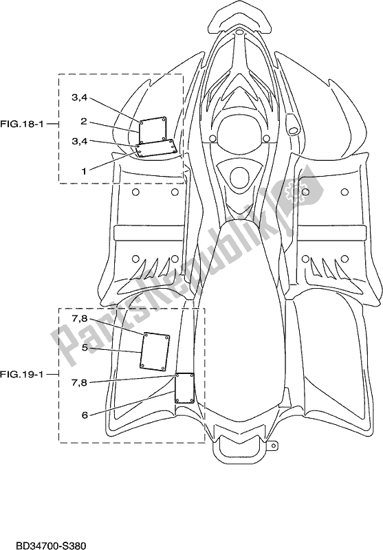 All parts for the Emblem & Label 1 of the Yamaha YFM 90R 2017