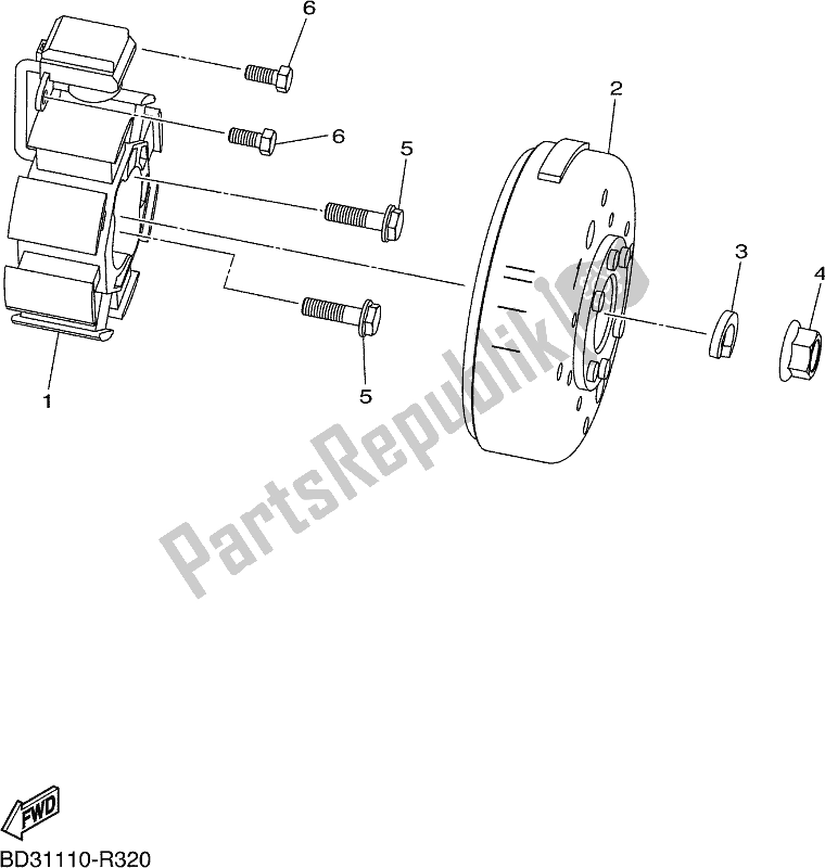 All parts for the Generator of the Yamaha YFM 90R 2017