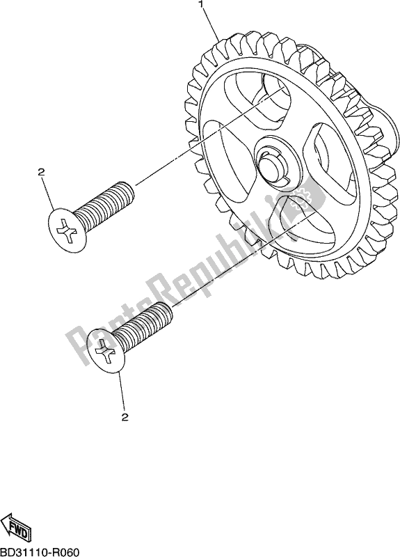 All parts for the Oil Pump of the Yamaha YFM 90R 2018