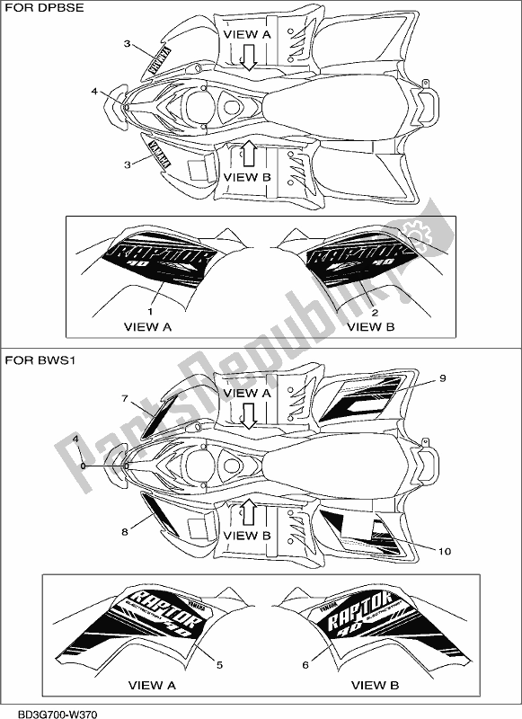 All parts for the Graphics of the Yamaha YFM 90 RYX 2021