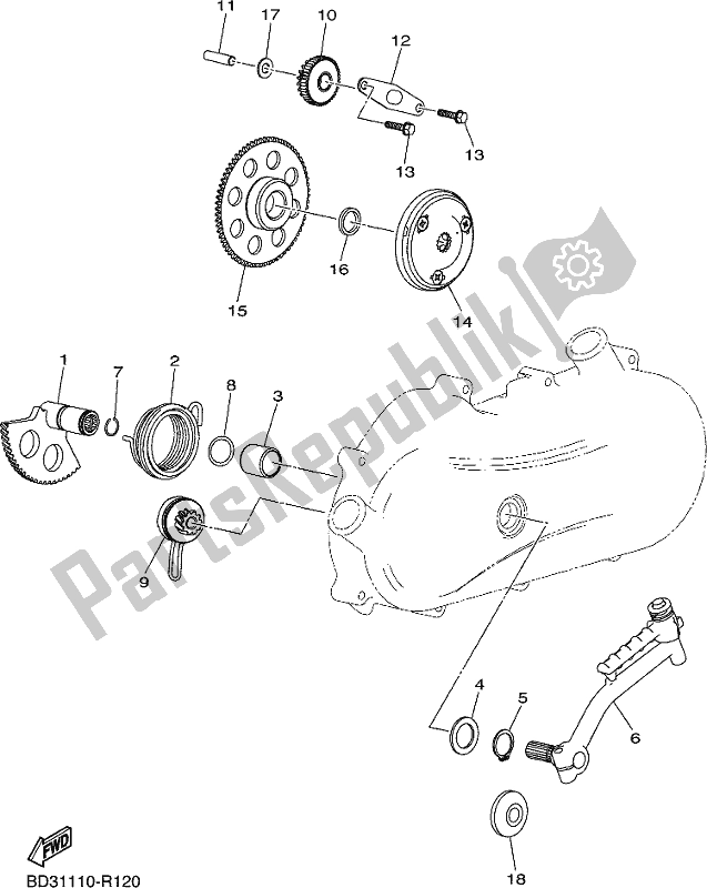 All parts for the Starter of the Yamaha YFM 90 RYX 2021