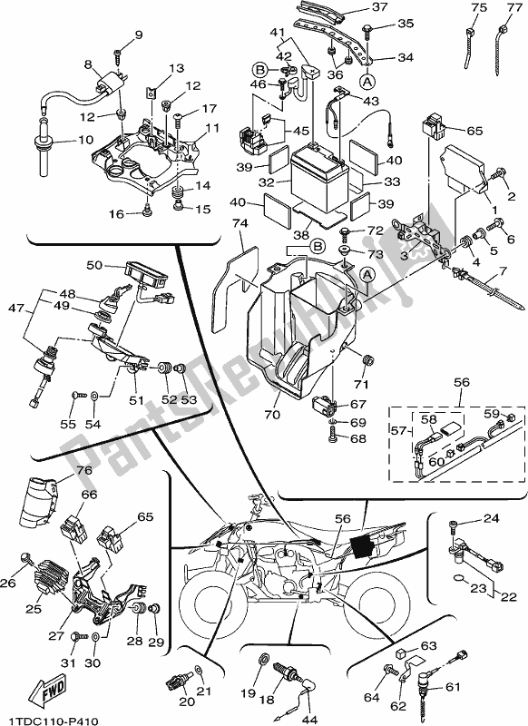 Wszystkie części do Elektryczny 1 Yamaha YFZ 450R 2017