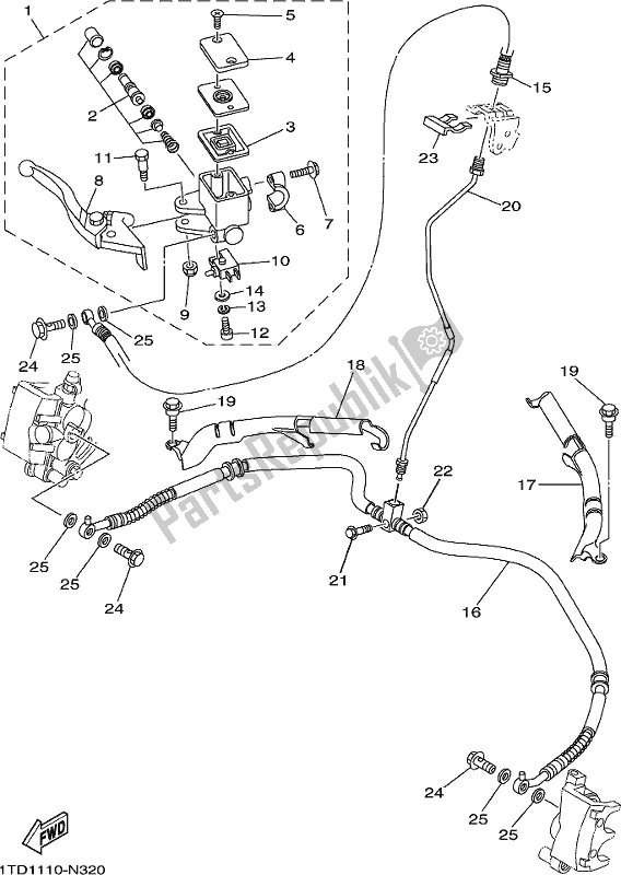 Wszystkie części do Przedni Cylinder G?ówny Yamaha YFZ 450R 2017