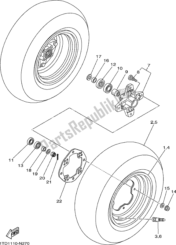 Toutes les pièces pour le Roue Avant du Yamaha YFZ 450R 2017