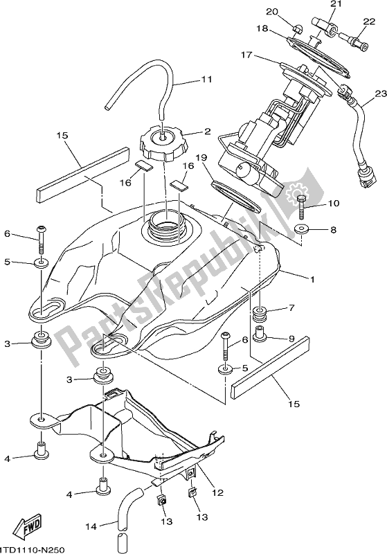 Wszystkie części do Zbiornik Paliwa Yamaha YFZ 450R 2017