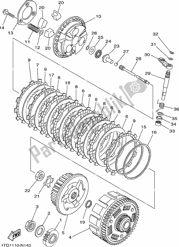 Tutte le parti per il Frizione del Yamaha YFZ 450R 2021