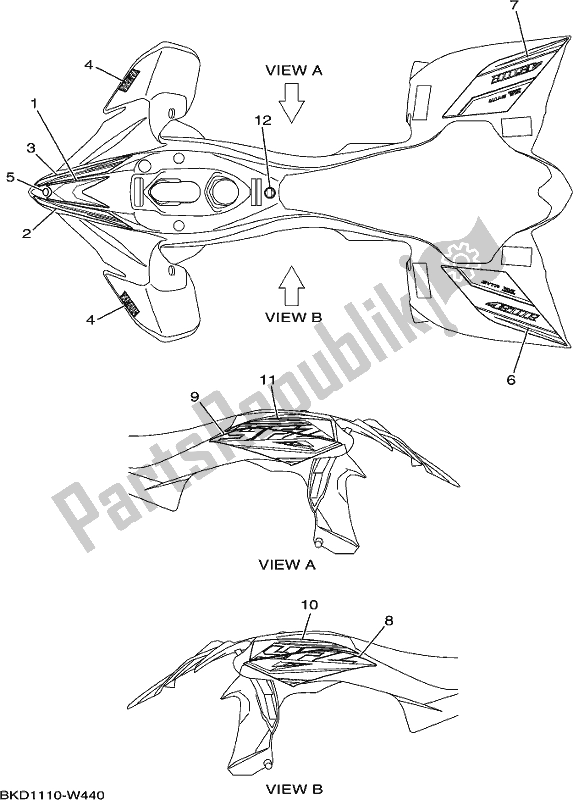 Alle onderdelen voor de Afbeeldingen van de Yamaha YFZ 450R 2021