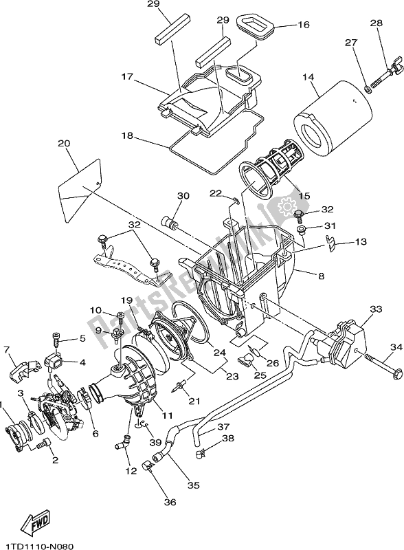 Alle onderdelen voor de Inname van de Yamaha YFZ 450R 2021