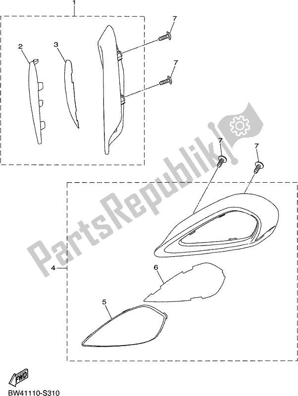 Wszystkie części do Reflektor Yamaha YFZ 50 YYX 2017