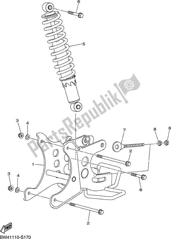 Wszystkie części do Tylne Rami? Yamaha YFZ 50 YYX 2017