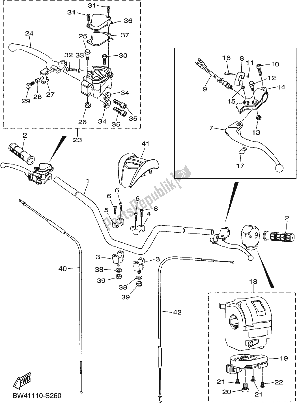 Wszystkie części do Uchwyt Kierownicy I Kabel Yamaha YFZ 50 YYX 2017