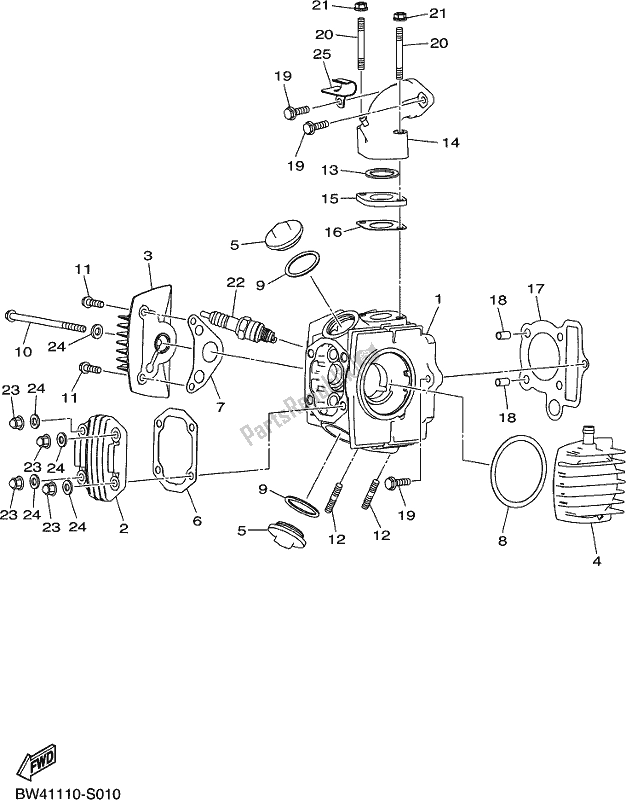 Wszystkie części do G? Owica Cylindra Yamaha YFZ 50 YYX 2018