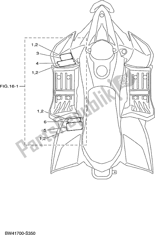 Wszystkie części do Emblemat I Etykieta 1 Yamaha YFZ 50 YYX 2018