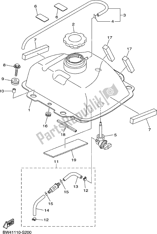 Wszystkie części do Zbiornik Paliwa Yamaha YFZ 50 YYX 2018