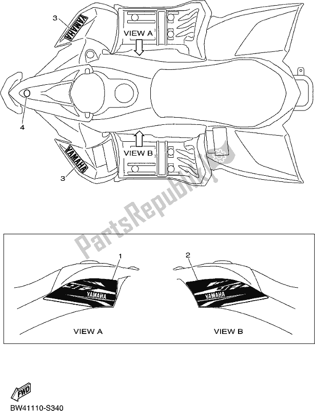 Wszystkie części do Grafika Yamaha YFZ 50 YYX 2018