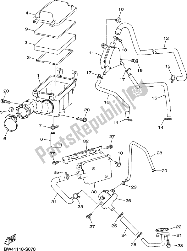 Wszystkie części do Wlot Yamaha YFZ 50 YYX 2018