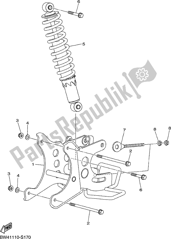 Wszystkie części do Tylne Rami? Yamaha YFZ 50 YYX 2018