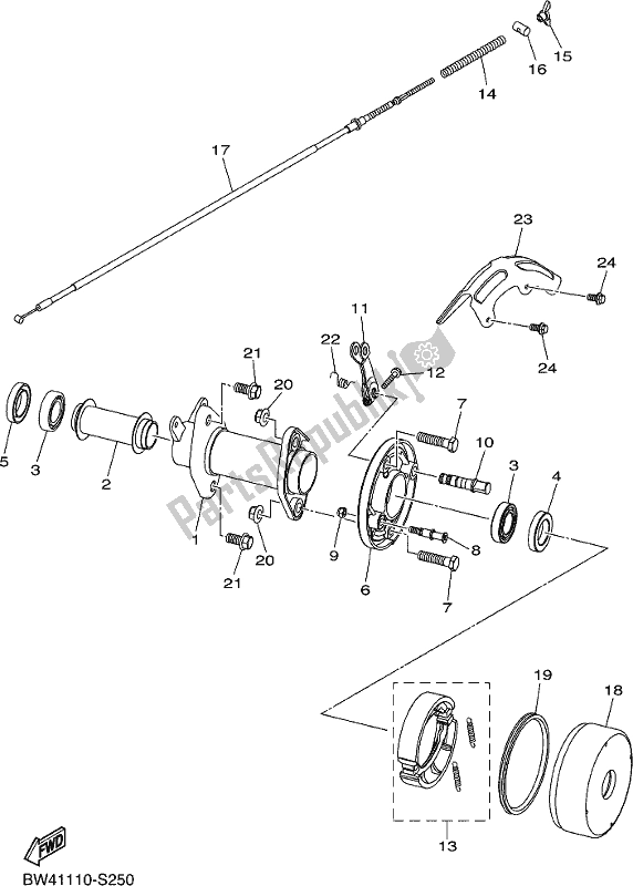 Wszystkie części do Tylny Hamulec Yamaha YFZ 50 YYX 2018