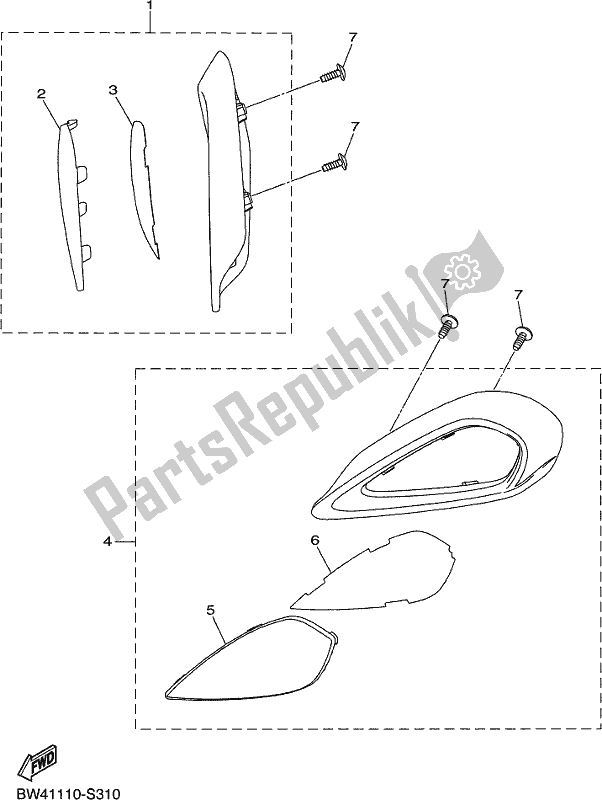 All parts for the Headlight of the Yamaha YFZ 50 YYX 2020