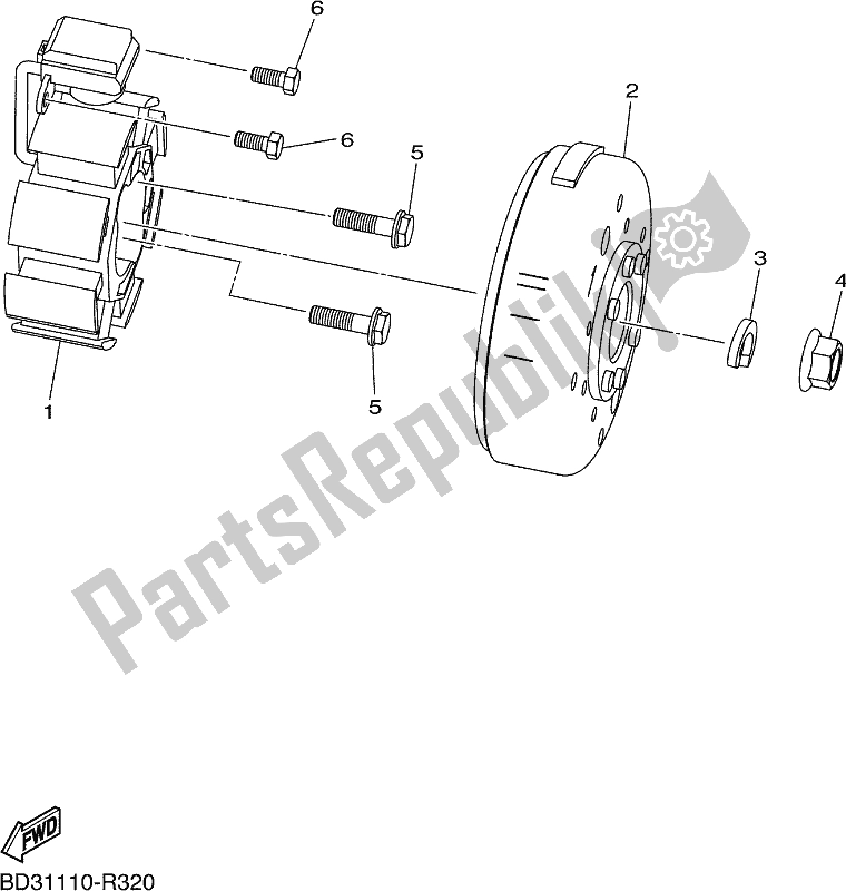 All parts for the Generator of the Yamaha YFZ 50 YYX 2021