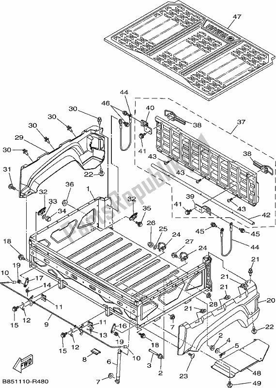 All parts for the Carrier of the Yamaha YXC 700C 2017