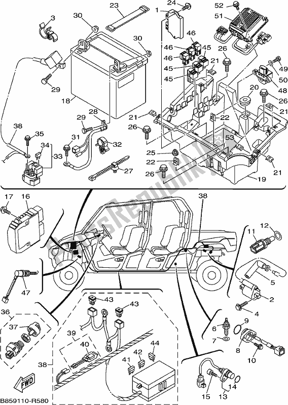 All parts for the Electrical 1 of the Yamaha YXC 700C 2017