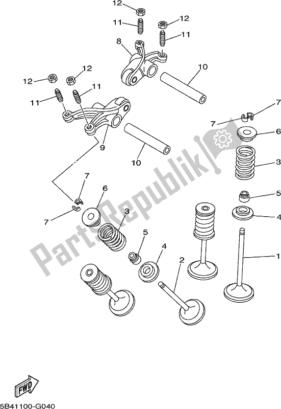 All parts for the Valve of the Yamaha YXC 700C 2017