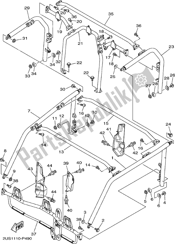 All parts for the Guard 2 of the Yamaha YXC 700 PJ Blue Viking 6 Seater 2018