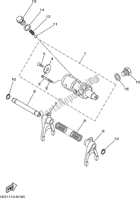 All parts for the Shift Cam & Fork of the Yamaha YXC 700 PJ Blue Viking 6 Seater 2018