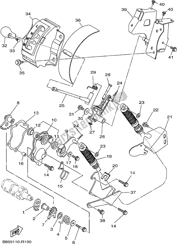 All parts for the Shift Shaft of the Yamaha YXC 700 PJ Blue Viking 6 Seater 2018