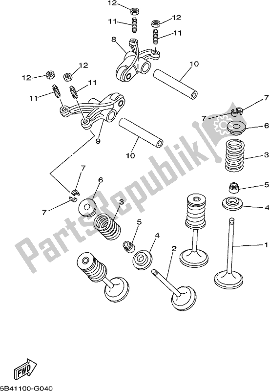 All parts for the Valve of the Yamaha YXC 700 PJ Blue Viking 6 Seater 2018