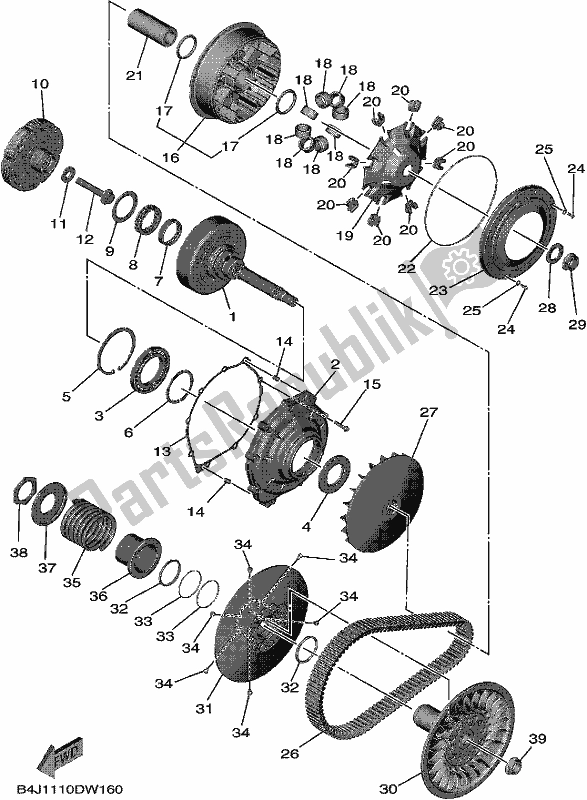 Tutte le parti per il Frizione del Yamaha YXE 1000 EW 2021