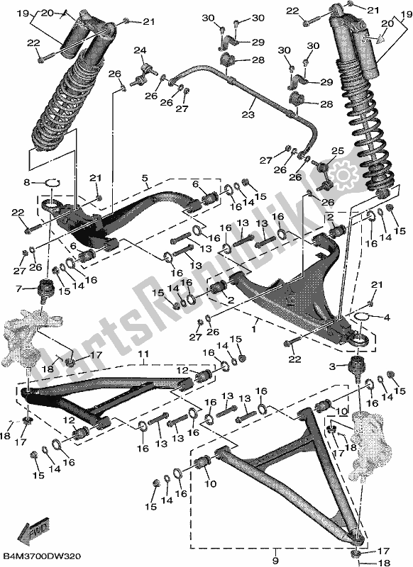 Tutte le parti per il Sospensione Anteriore E Ruota del Yamaha YXE 1000 EW 2021