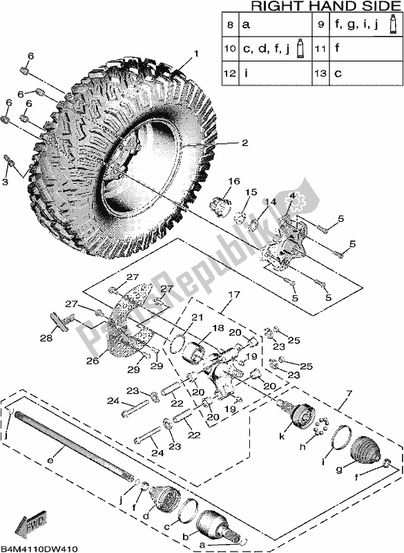 Tutte le parti per il Ruota Posteriore 2 del Yamaha YXE 1000 EW 2021