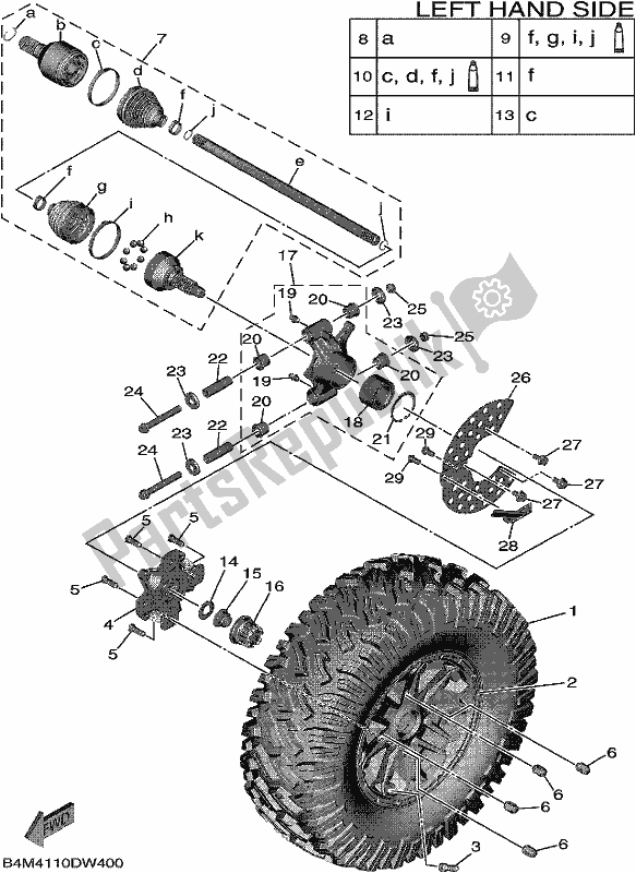 Tutte le parti per il Ruota Posteriore del Yamaha YXE 1000 EW 2021