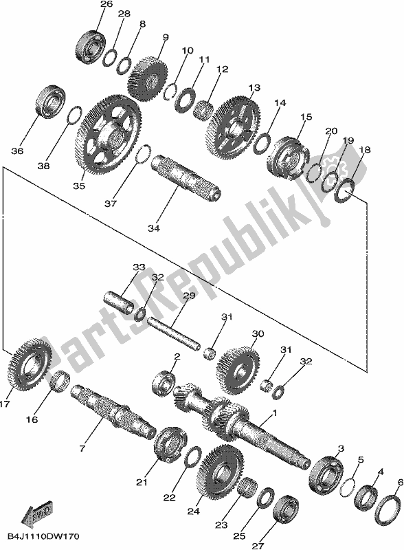 All parts for the Transmission of the Yamaha YXE 1000 EW 2021