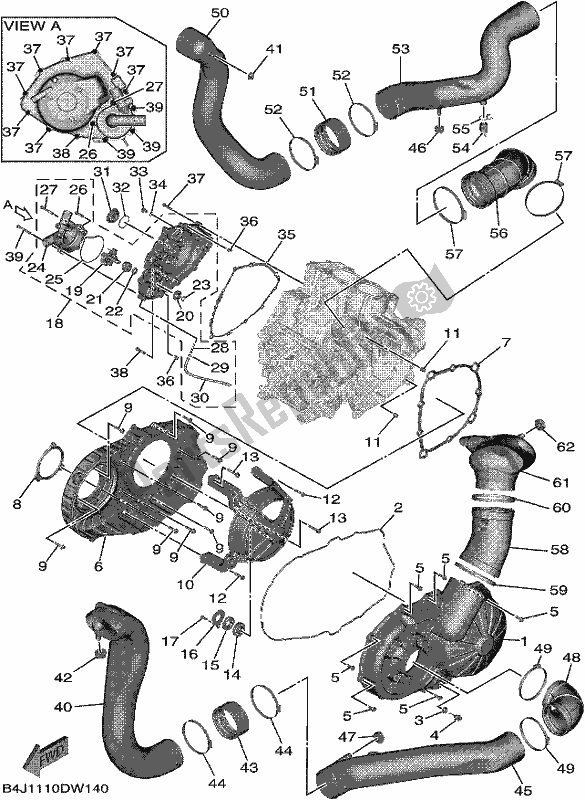 All parts for the Crankcase Cover 1 of the Yamaha YXE 1000 EWS 2021