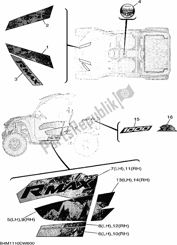 All parts for the Graphics of the Yamaha YXE 1000 EWS 2021