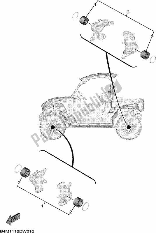 All parts for the Maintenance Parts Kit of the Yamaha YXE 1000 EWS 2021