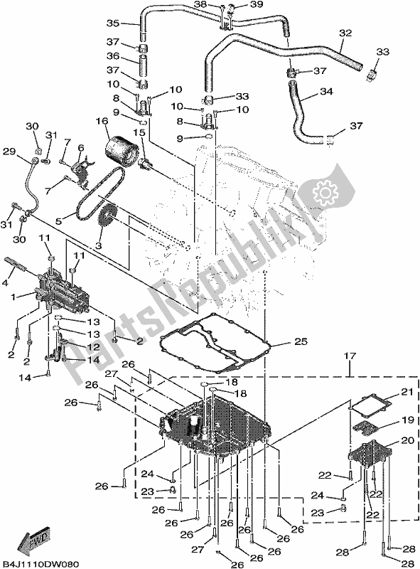 All parts for the Oil Pump of the Yamaha YXE 1000 EWS 2021