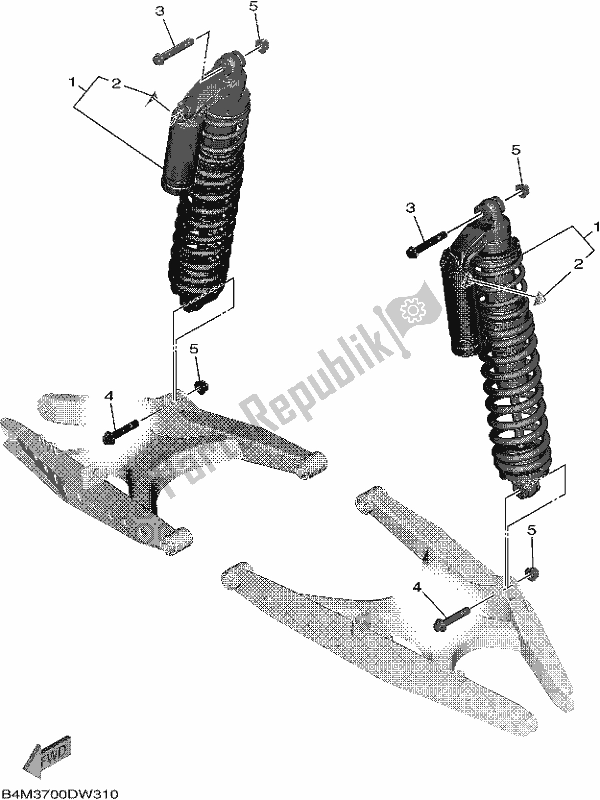 All parts for the Rear Suspension of the Yamaha YXE 1000 EWS 2021