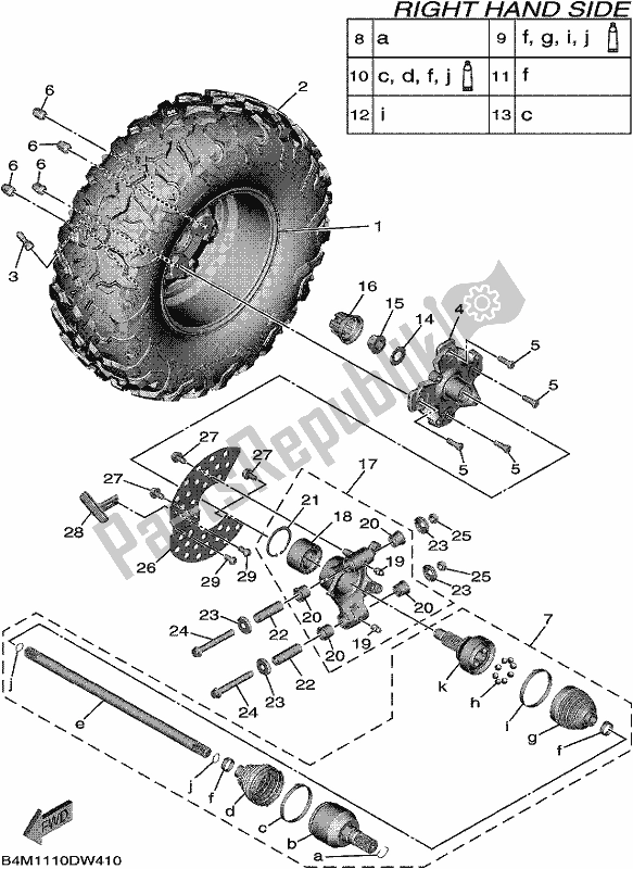 Todas las partes para Rueda Trasera 2 de Yamaha YXE 1000 EWS 2021