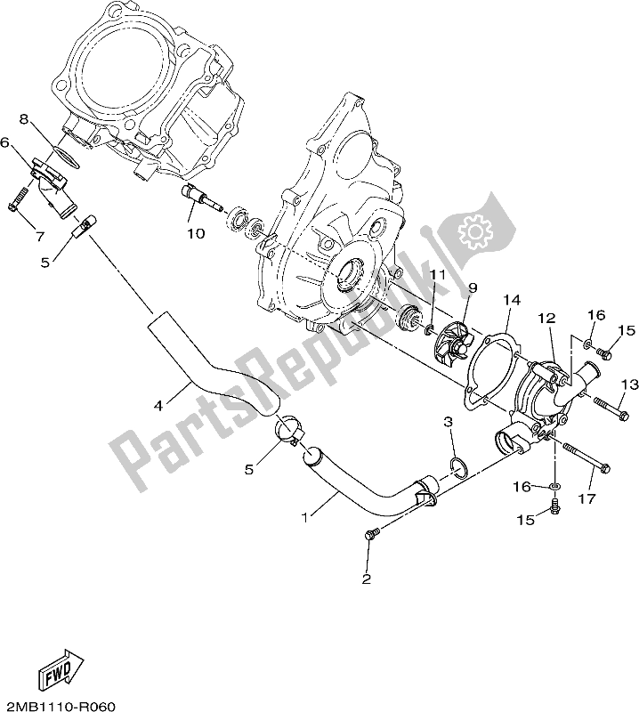 Todas las partes para Bomba De Agua de Yamaha YXE 700 PB 2017