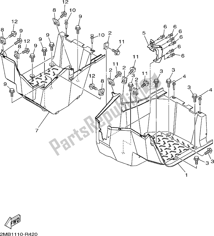 Todas las partes para Soporte Y Reposapiés de Yamaha YXE 700 PB Wolverine SXS 2 Seater 2017