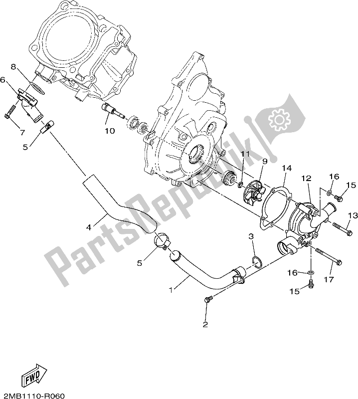 Wszystkie części do Pompa Wodna Yamaha YXE 700 PB Wolverine SXS 2 Seater 2017