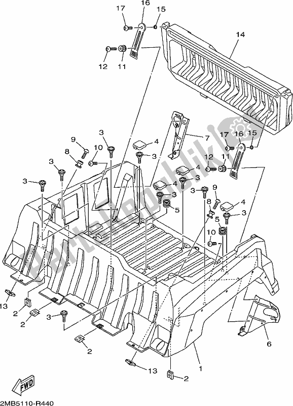 All parts for the Carrier of the Yamaha YXE 700 PCH Camo 2017