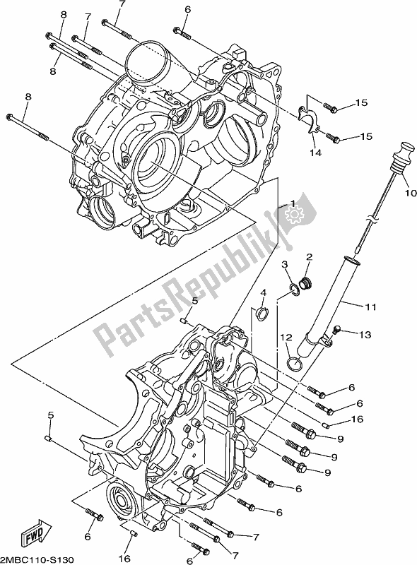 All parts for the Crankcase of the Yamaha YXE 700 PCH Camo 2017