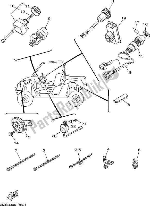 All parts for the Electrical 2 of the Yamaha YXE 700 PCH Camo 2017